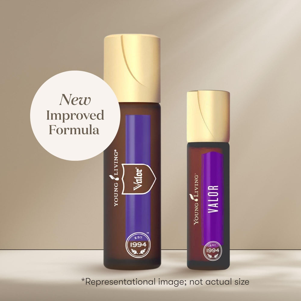 Young Living Valor Roll-On applied to the wrist for on-the-go calm.