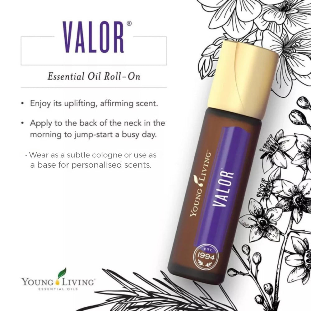 Young Living Valor Roll-On used during yoga and meditation for daily practice.