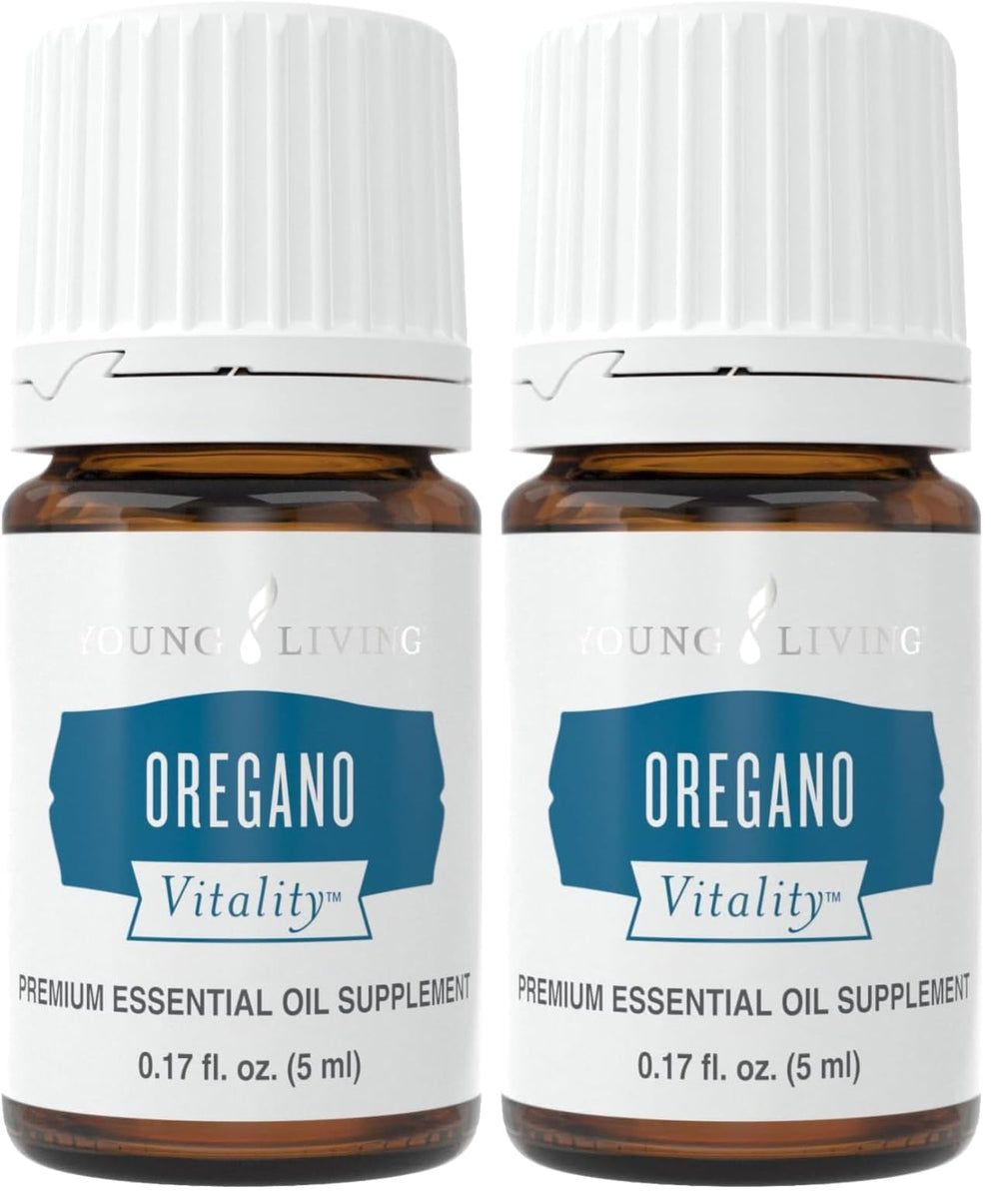 Young Living Vitality Oregano Oil bottle shows premium potency for culinary use.
