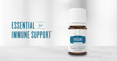 Young Living Vitality Oregano Oil label closeup highlights natural flavor and quality.