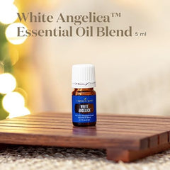 Young Living White Angelica diffuser scene enhances a peaceful room ambiance