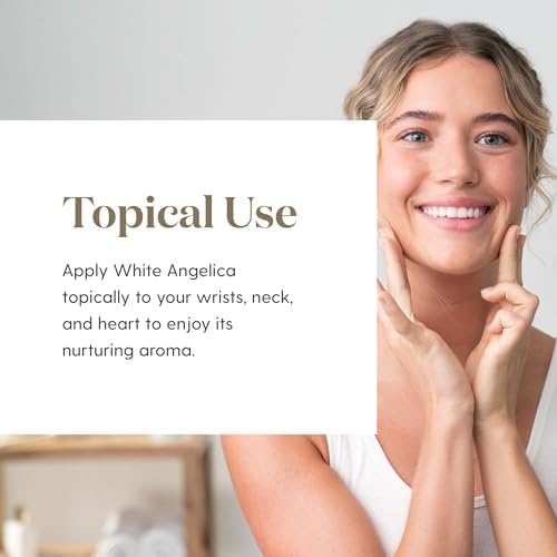 Young Living White Angelica meditation scene with diffuser promotes focus