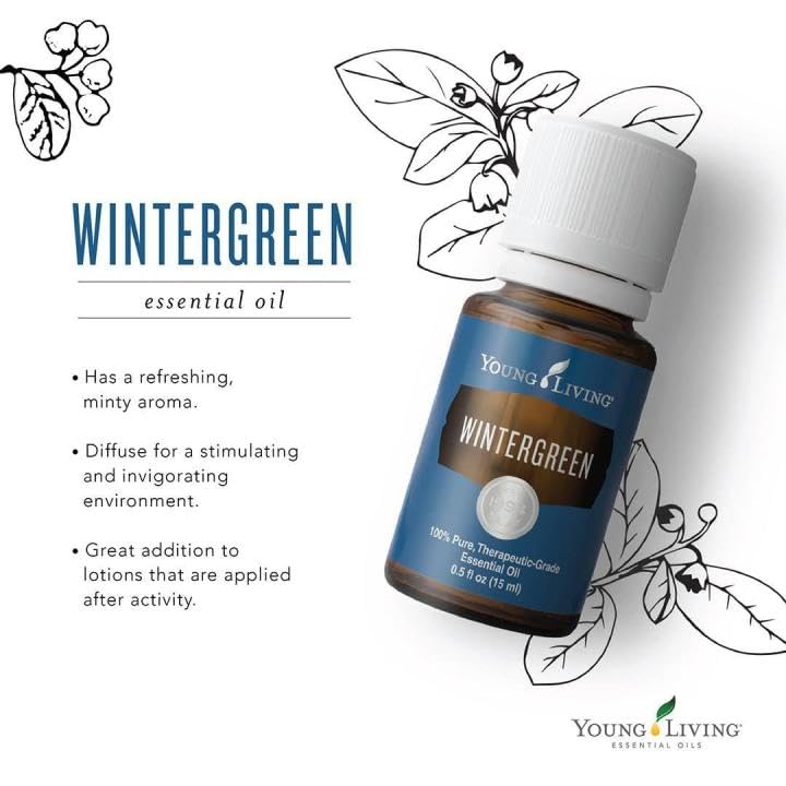 Young Living Wintergreen massage-application, diluted with carrier oil for soothing touch.