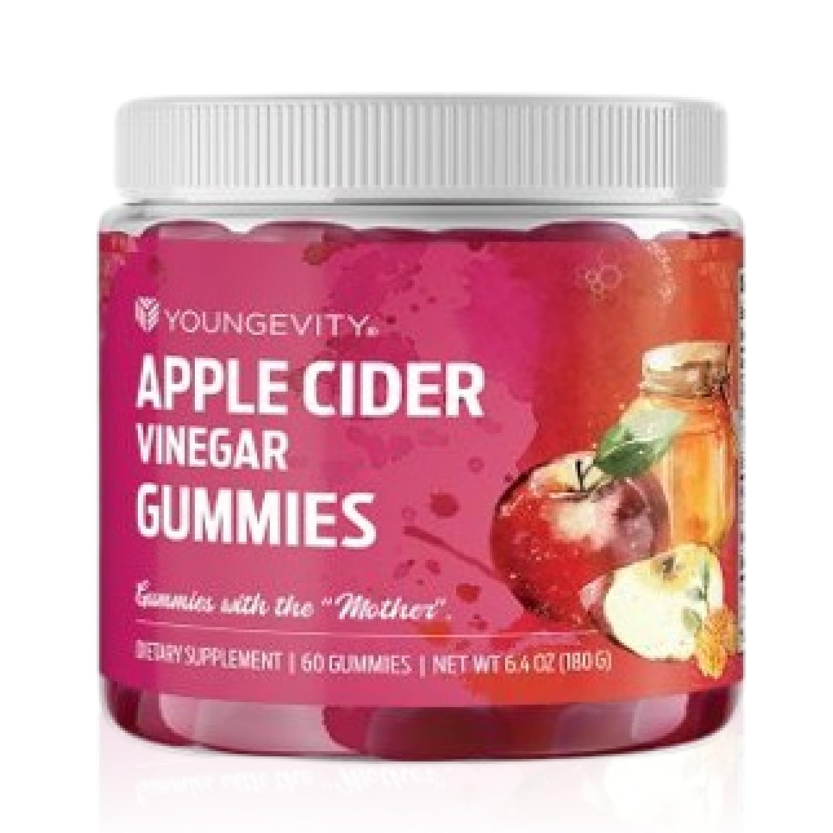 Youngevity Apple Cider Vinegar Gummies jar close-up for daily wellness routine