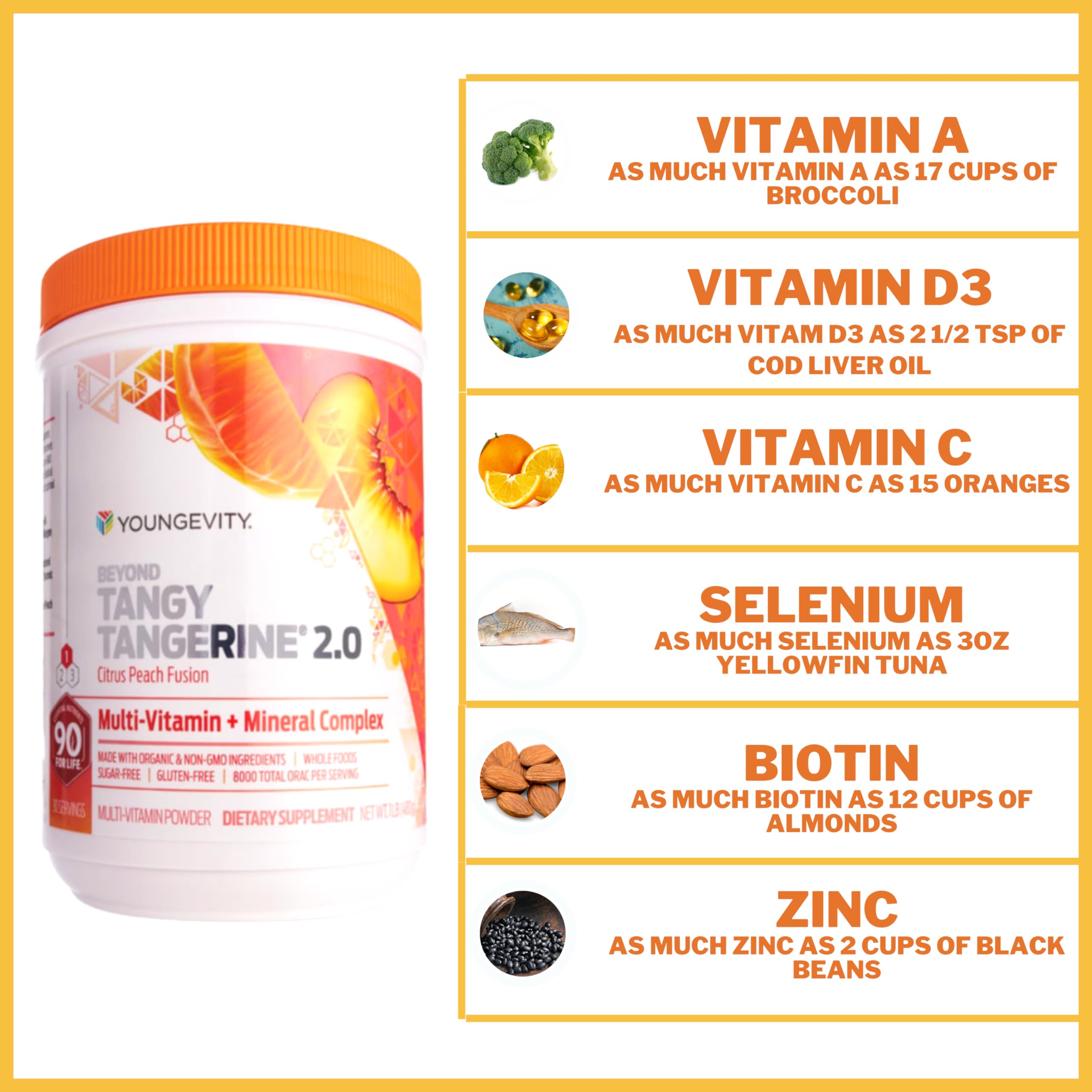 Youngevity Beyond Tangy Tangerine 2.0 capsules provide a compact on-the-go supplement option.