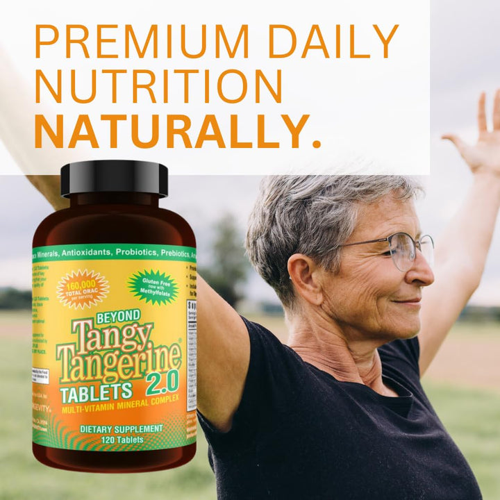 Supplement facts panel on Youngevity Beyond Tangy Tangerine 2.0 bottle