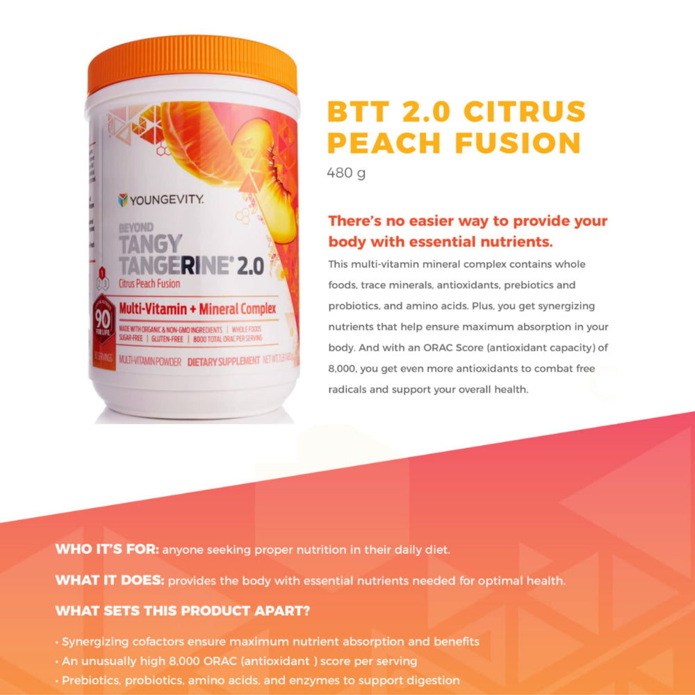 Youngevity BTT2 gluten-free label signals allergy-friendly vitamins.