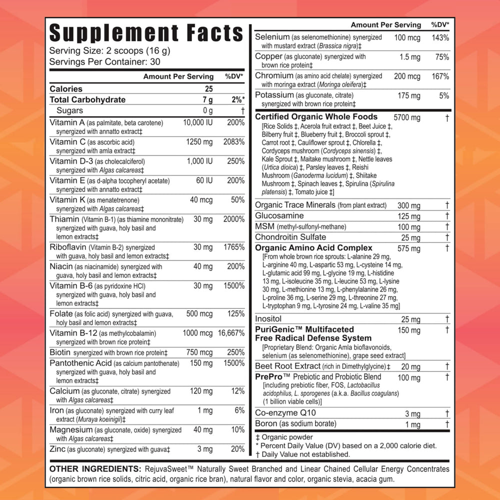 Youngevity BTT2 powder in jar shows natural, whole-food ingredients.