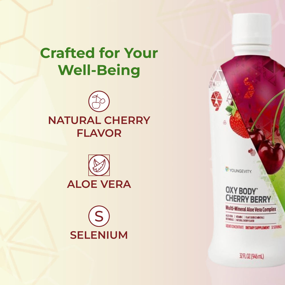 Icons show minerals, antioxidants and vitamin C in the formula