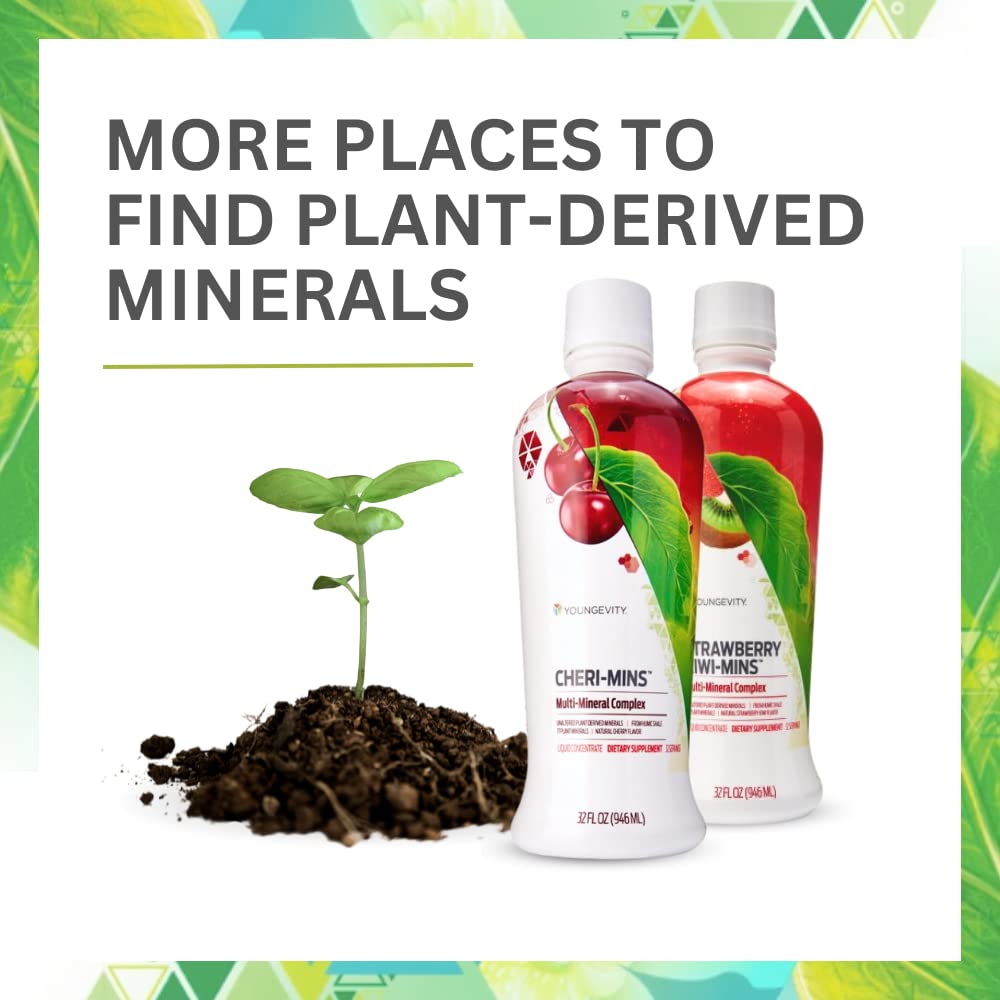 Youngevity Plant Derived Liquid Minerals ingredients chart showcasing mineral diversity