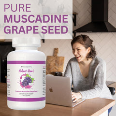 Youngevity Premium Muscadine Grape Seed capsules for daily antioxidant support.