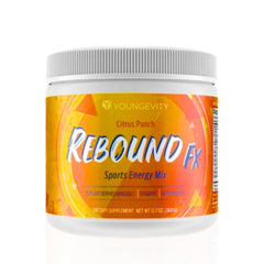 Youngevity Rebound FX Citrus Powder container with seal, a convenient daily supplement for energy.