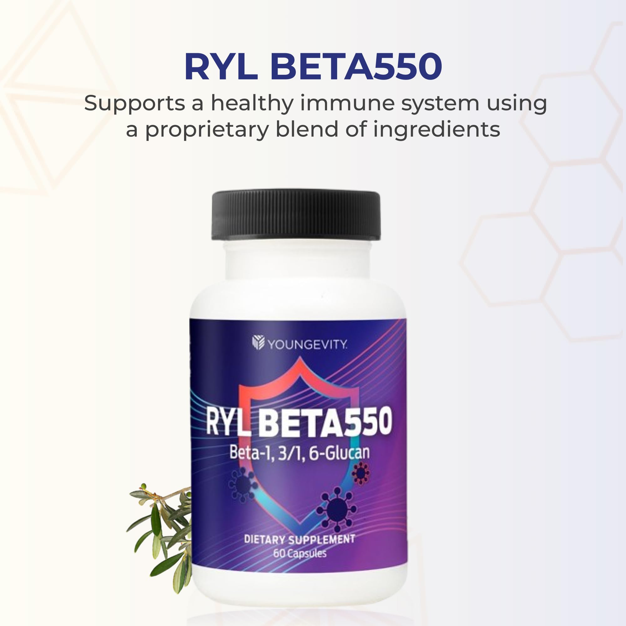 Youngevity RYL Beta550 back label with supplement facts and directions.