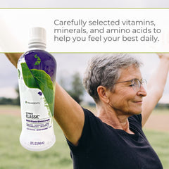 A person taking Youngevity Ultimate Classic as part of a busy morning routine