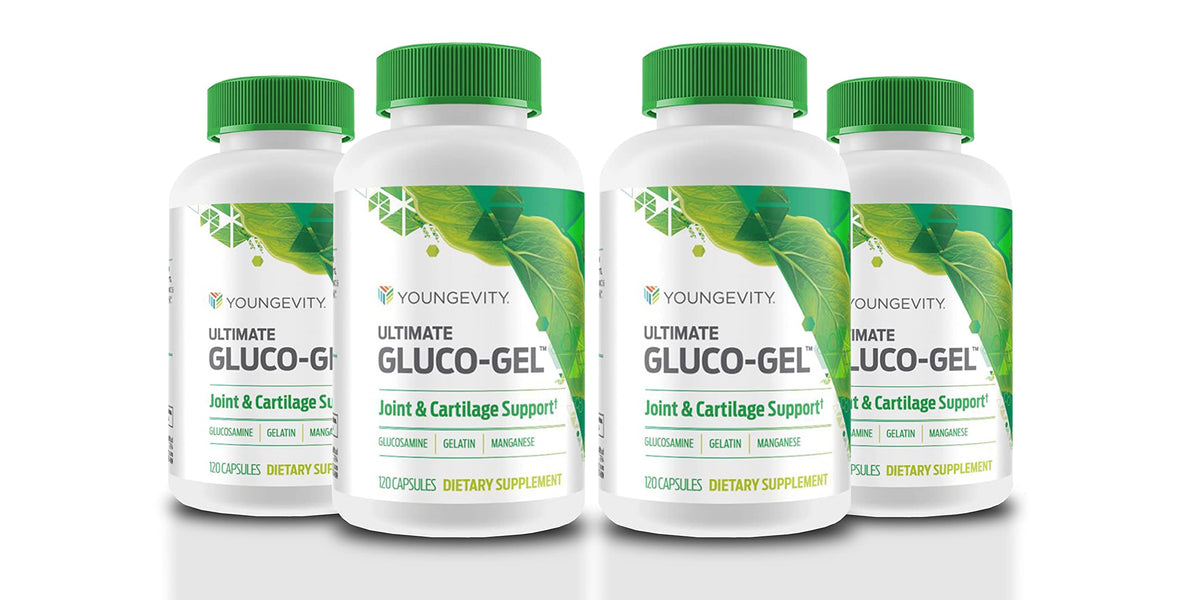 Youngevity Ultimate Gluco-Gel bottle front view highlighting joint support.