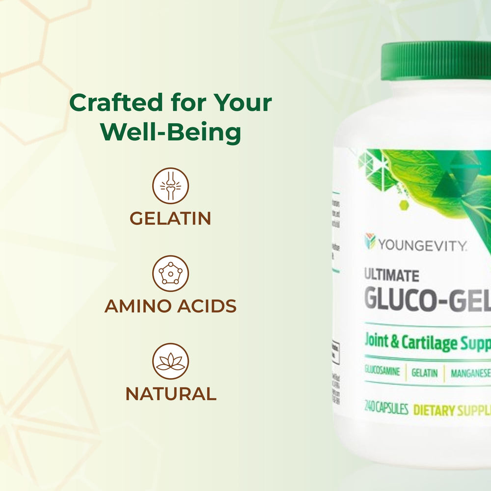 Youngevity Gluco-Gel highlights manganese for bone and cartilage support.