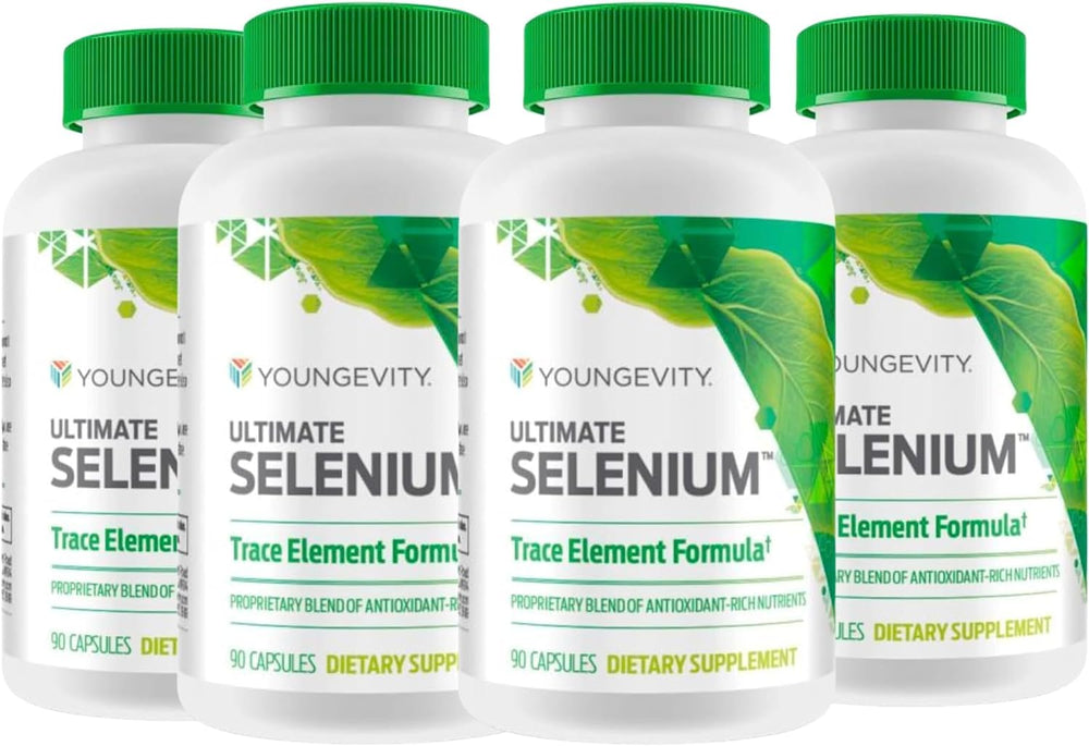 Youngevity Ultimate Selenium bottle front view for daily use with 100 mcg capsules.