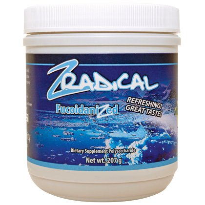 Youngevity ZRadical powder canister front view, featuring fucoidan and botanicals for daily wellness.