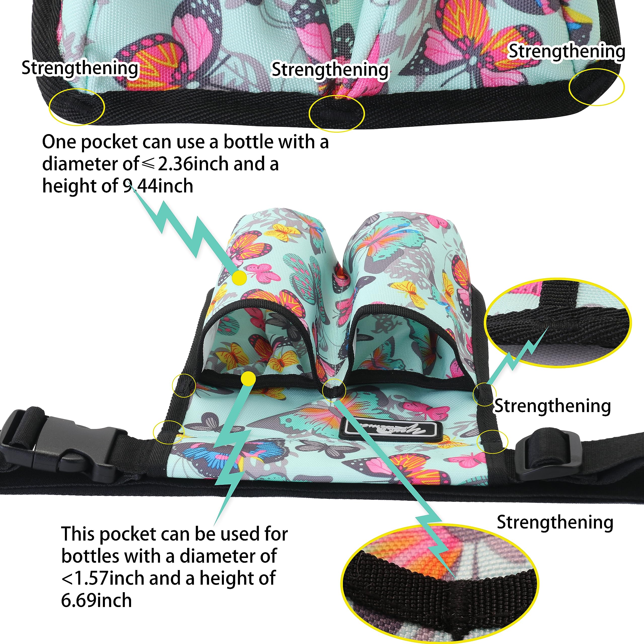 Back zipper pocket on YOURUIMEI massage bottle bag for keys and small tools