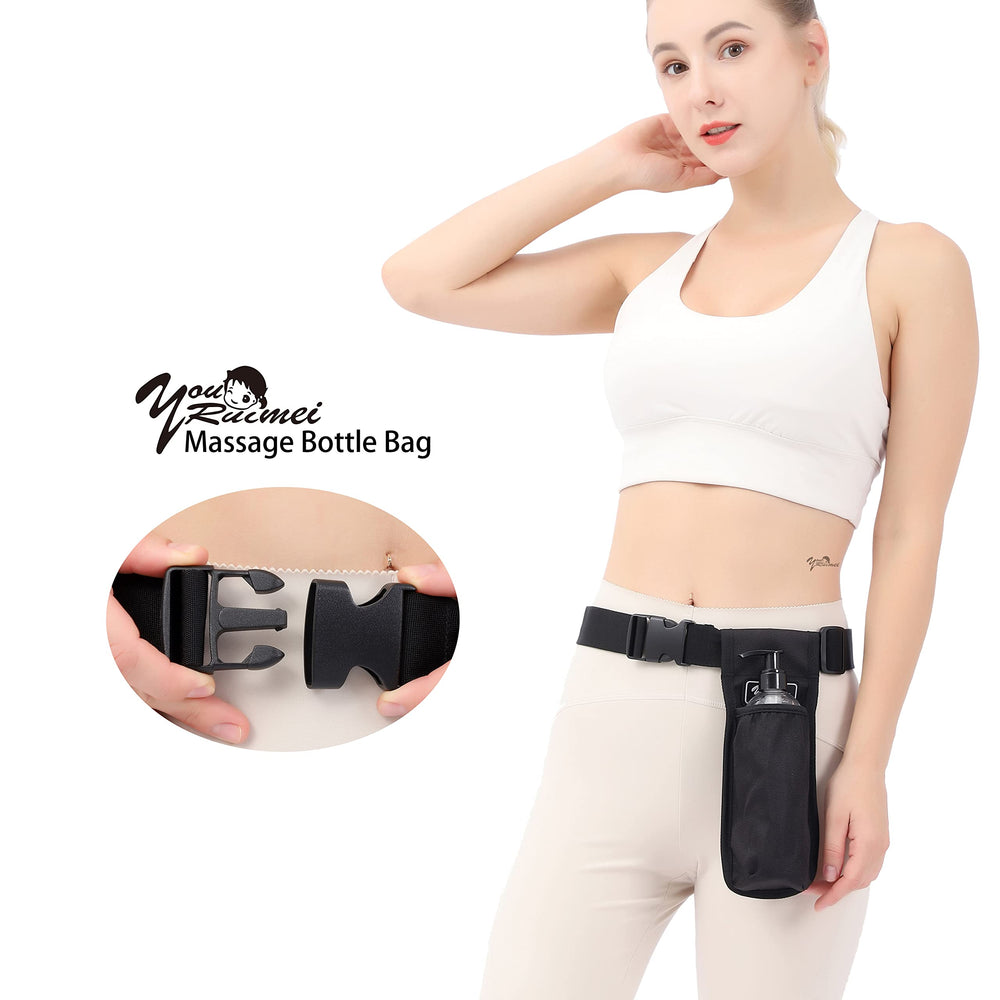YOURUIMEI Massage Bottle Bag pocket-organization for varying bottle sizes.
