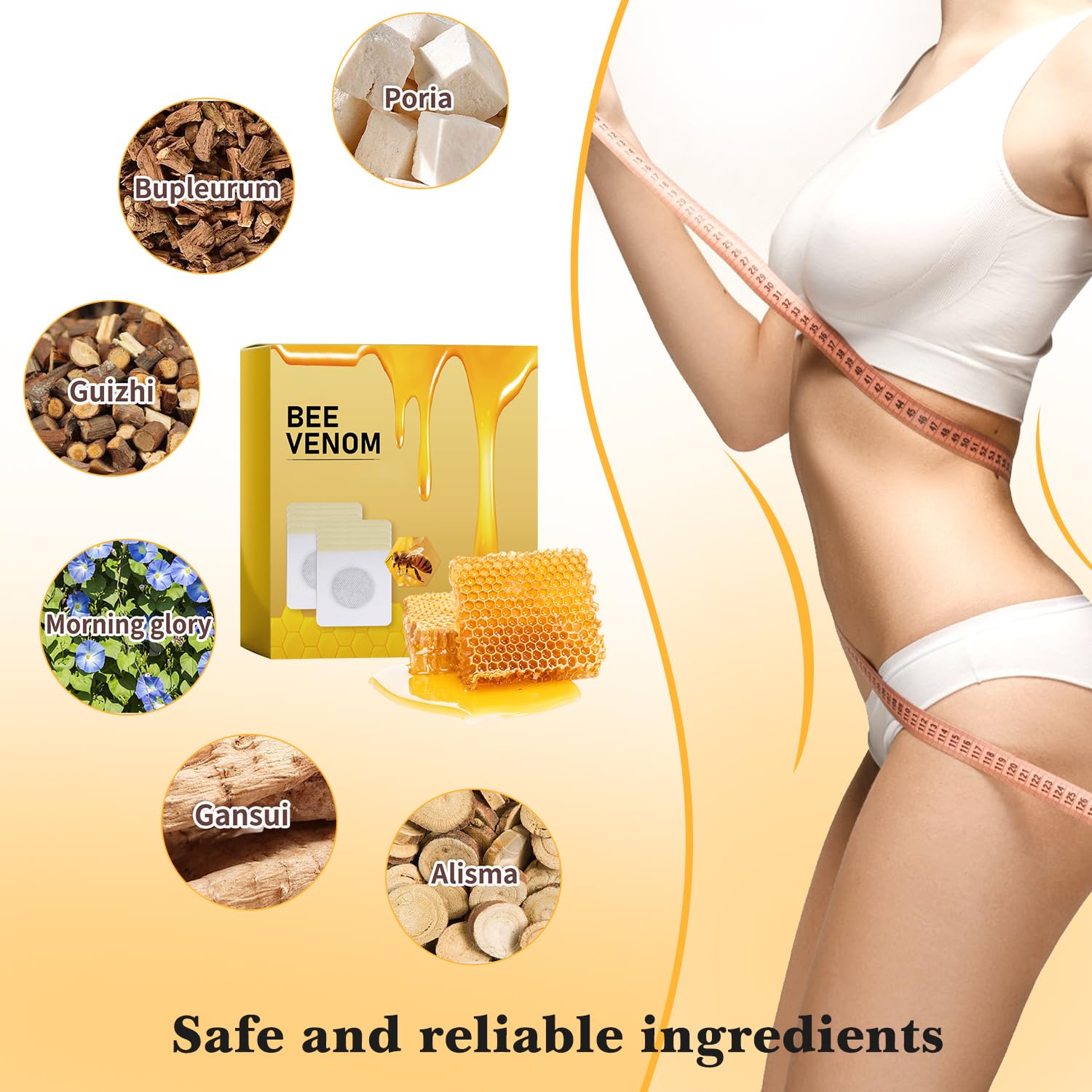 YOUSHEME Bee Venom Patches applied to the area for targeted skin care.