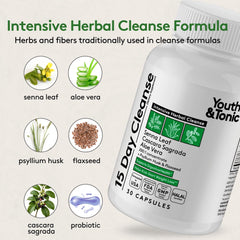 Youth & Tonic ingredients with prebiotics and probiotics to support balanced digestion
