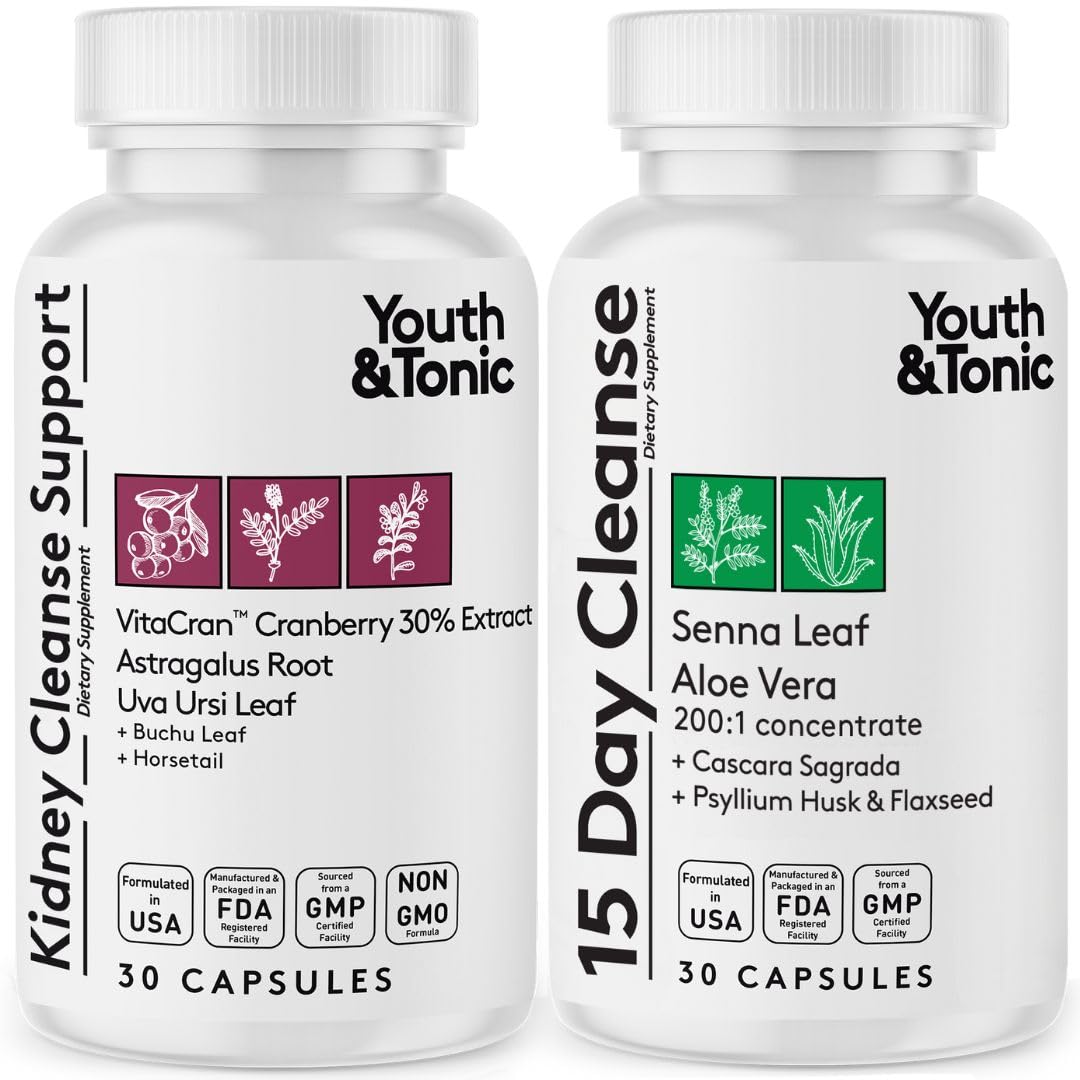 Youth & Tonic 15 Day Colon Cleanse bottle supports occasional bloating relief