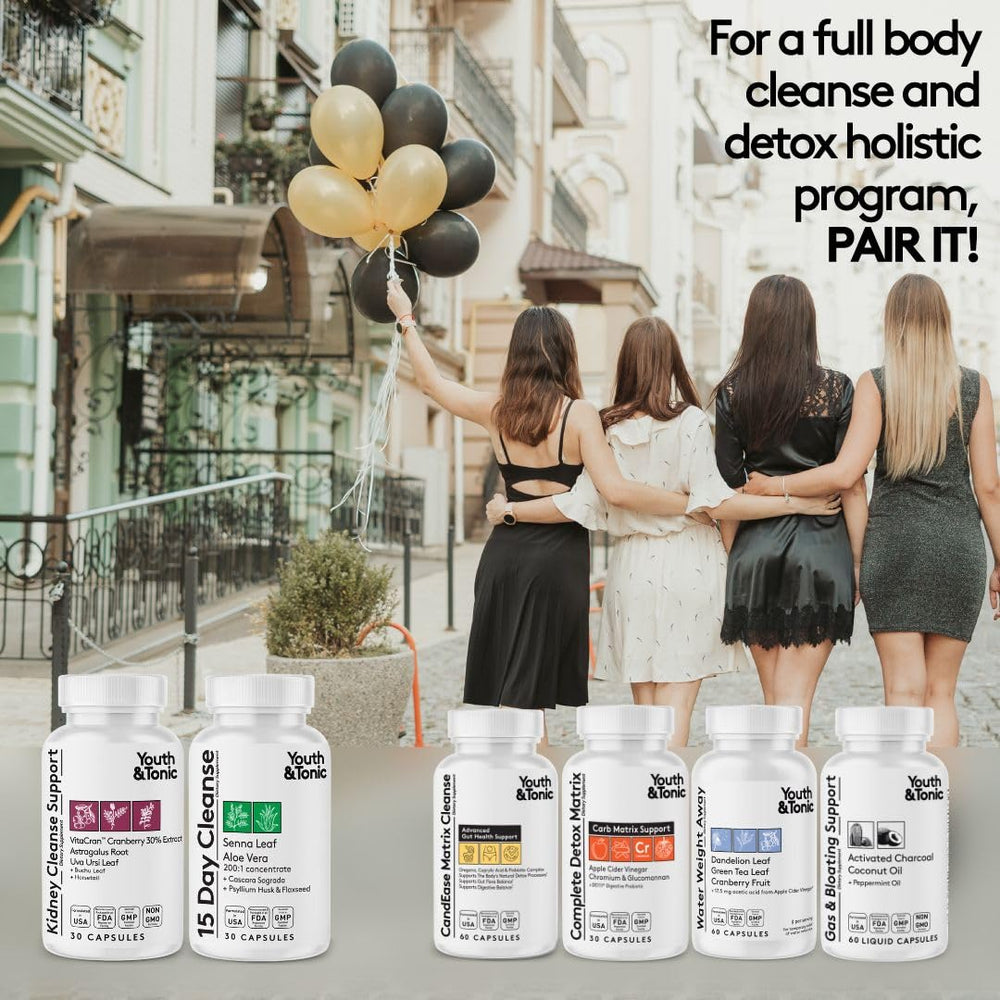 Youth & Tonic 60-pill set shown with clear supplement label