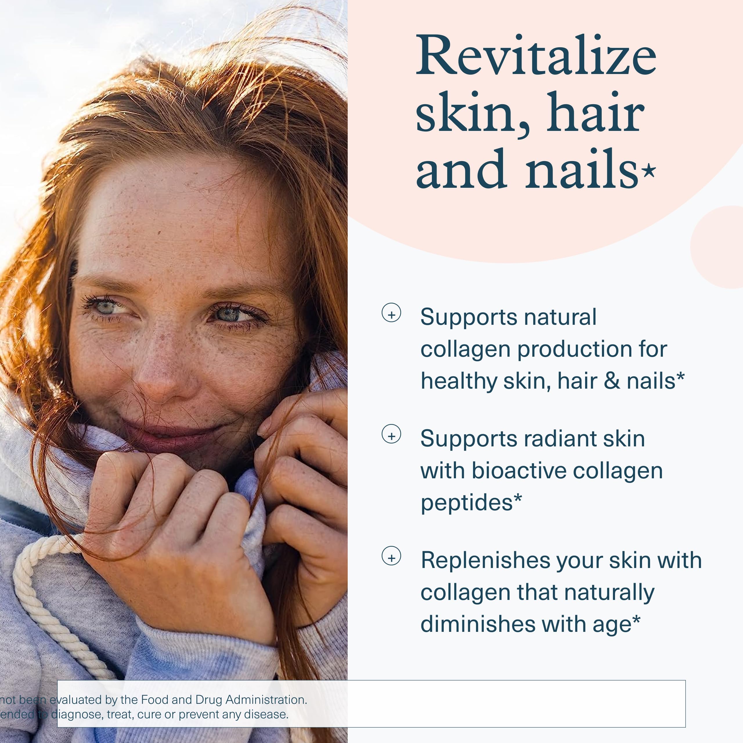 Close-up of Youtheory 6000mg tablets with hydrolyzed collagen peptides
