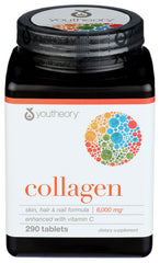 Youtheory Advanced Formula 1-2-3 collagen bottle supports skin, hair and nails.