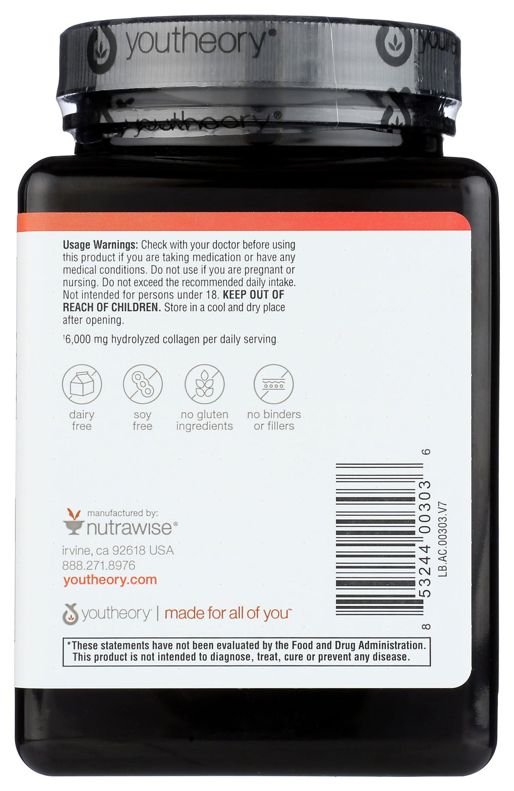 Youtheory capsules close-up for daily collagen routine.