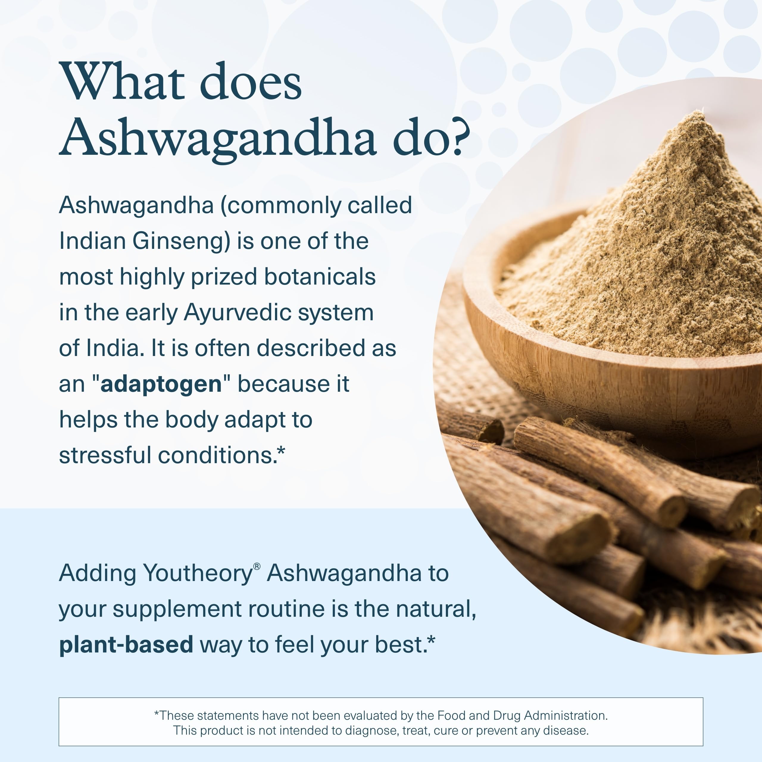 Youtheory Ashwagandha Gummies, gomitas azules, sabor arándano y apoyo al estrés