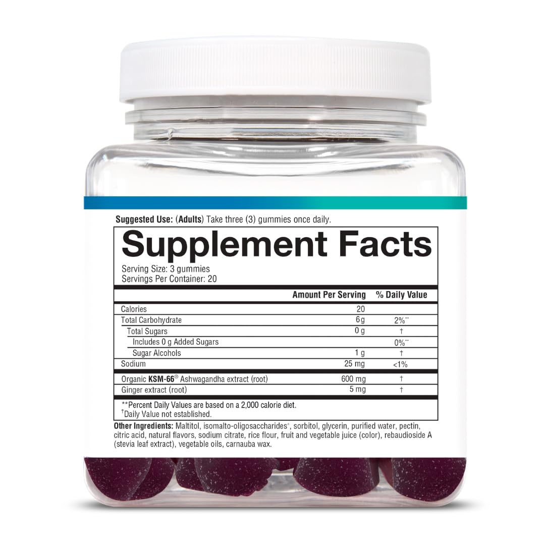 Youtheory Ashwagandha Gummies, certificado por pruebas de terceros, calidad confiable