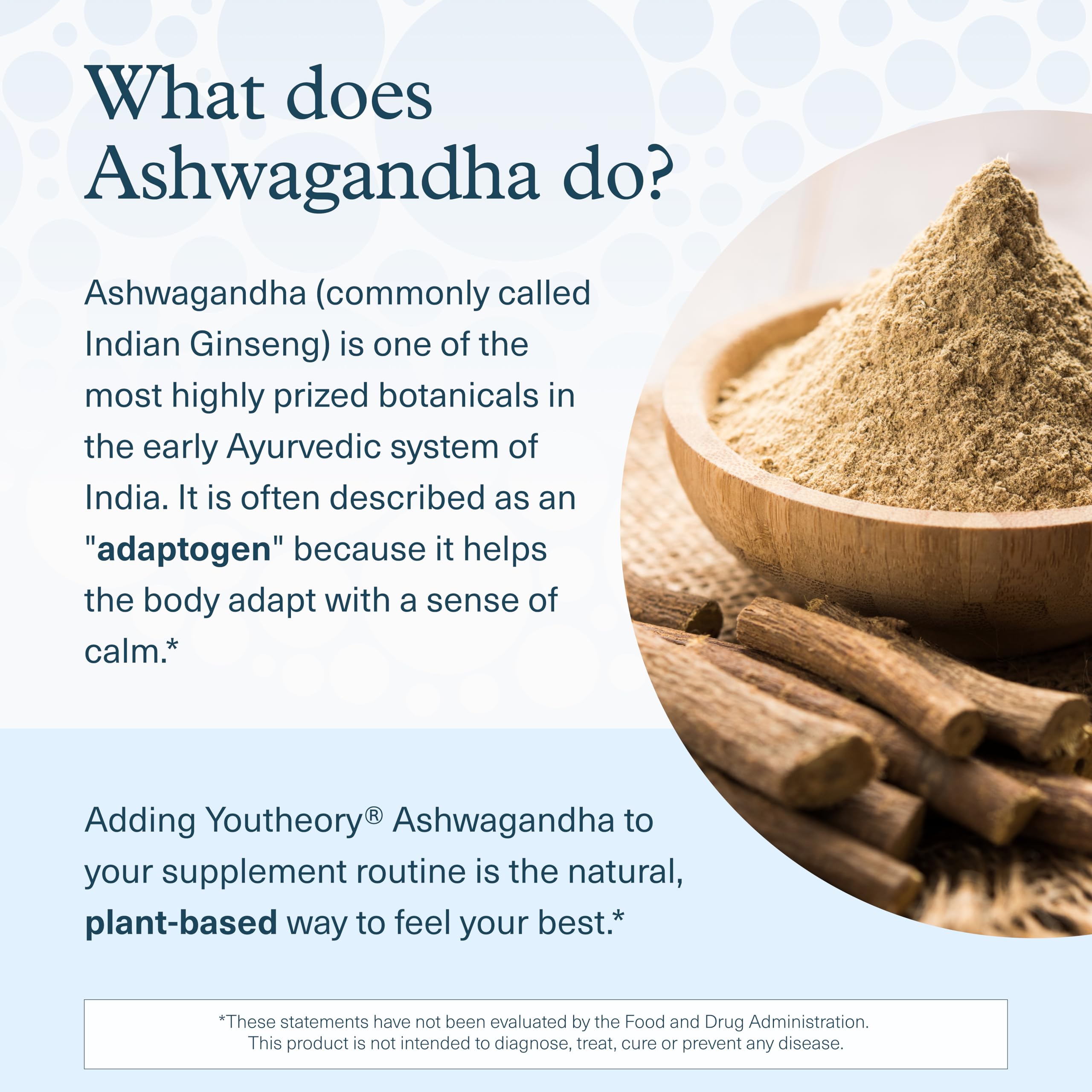 Icon representing KSM-66 on Youtheory Ashwagandha packaging for potency