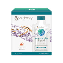Youtheory Ashwagandha Liquid bottle, for on-the-go stress support and daily routine