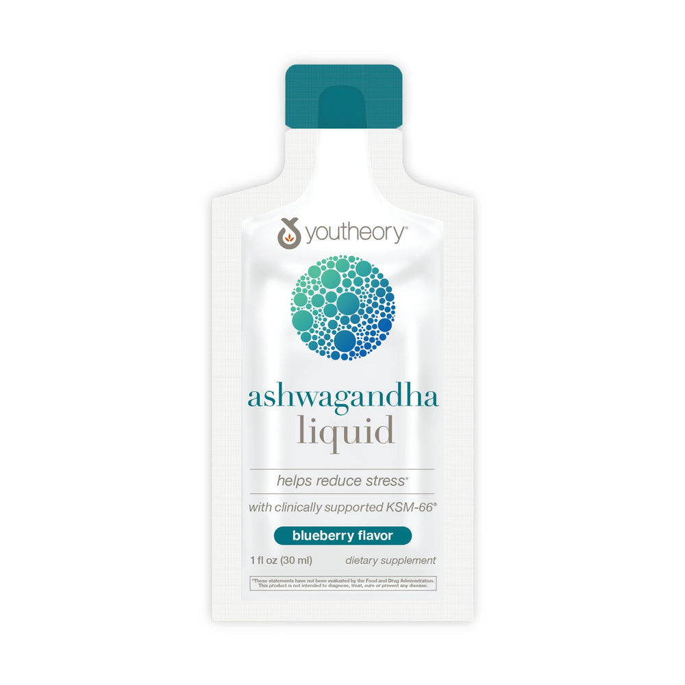 Youtheory Ashwagandha Liquid close-up on KSM-66 extract