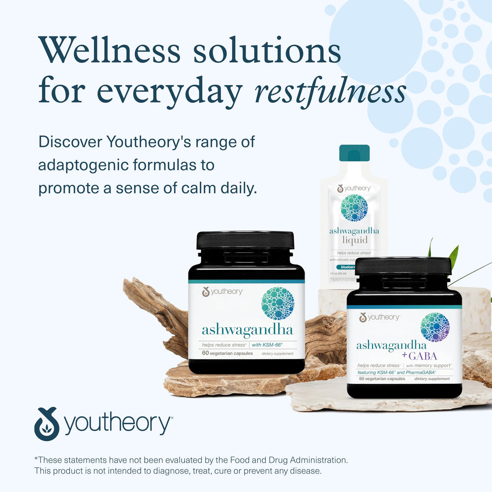 Eco-friendly packaging view of Youtheory Ashwagandha bottle and labeling