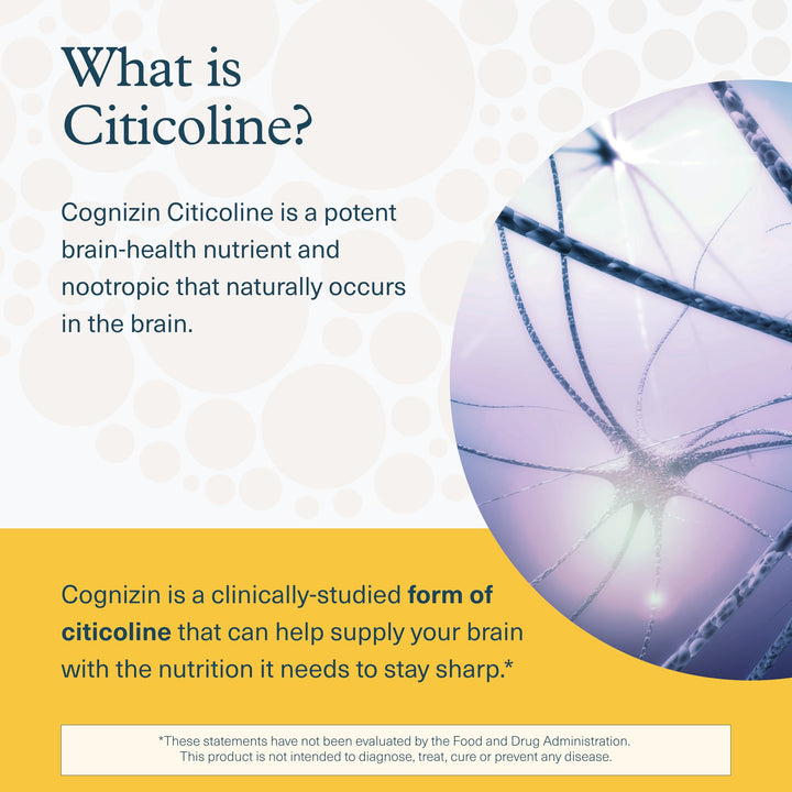 Youtheory Cognizin label highlights clinically studied focus support