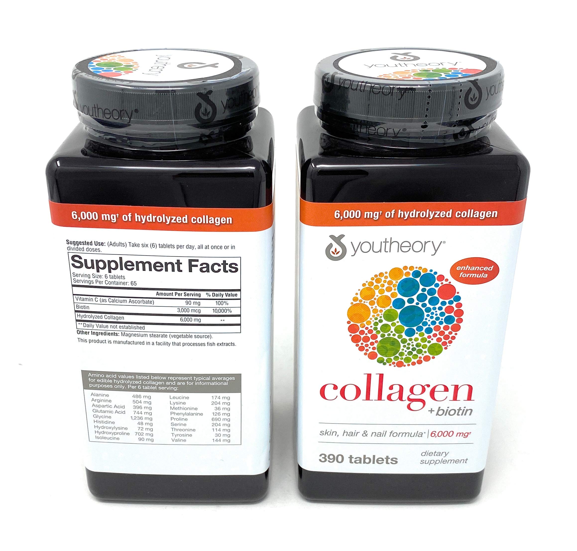 Ingredient list highlights Vitamin C and Biotin for nutrient support