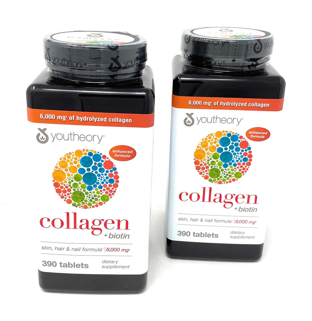 Youtheory Collagen bottle back showing serving size and vitamin content