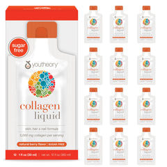 Youtheory Collagen Liquid Berry single-serve packet for easy daily use.