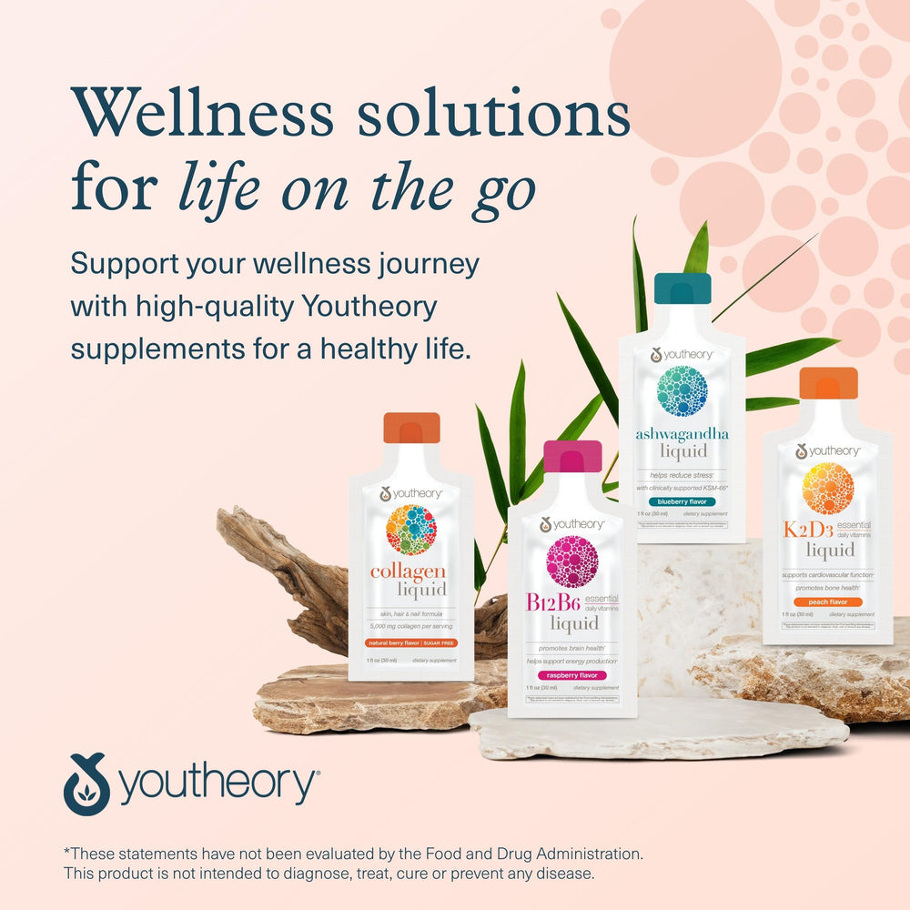 Youtheory Collagen Liquid berry dissolving in water suggests easy absorption.