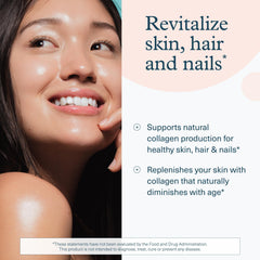 Product label on Youtheory collagen powder shows vitamin C and biotin