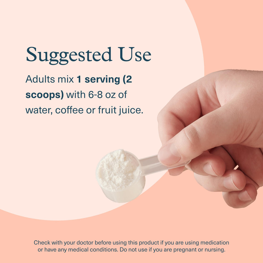 Youtheory collagen powder blended into a smoothie for daily wellness.
