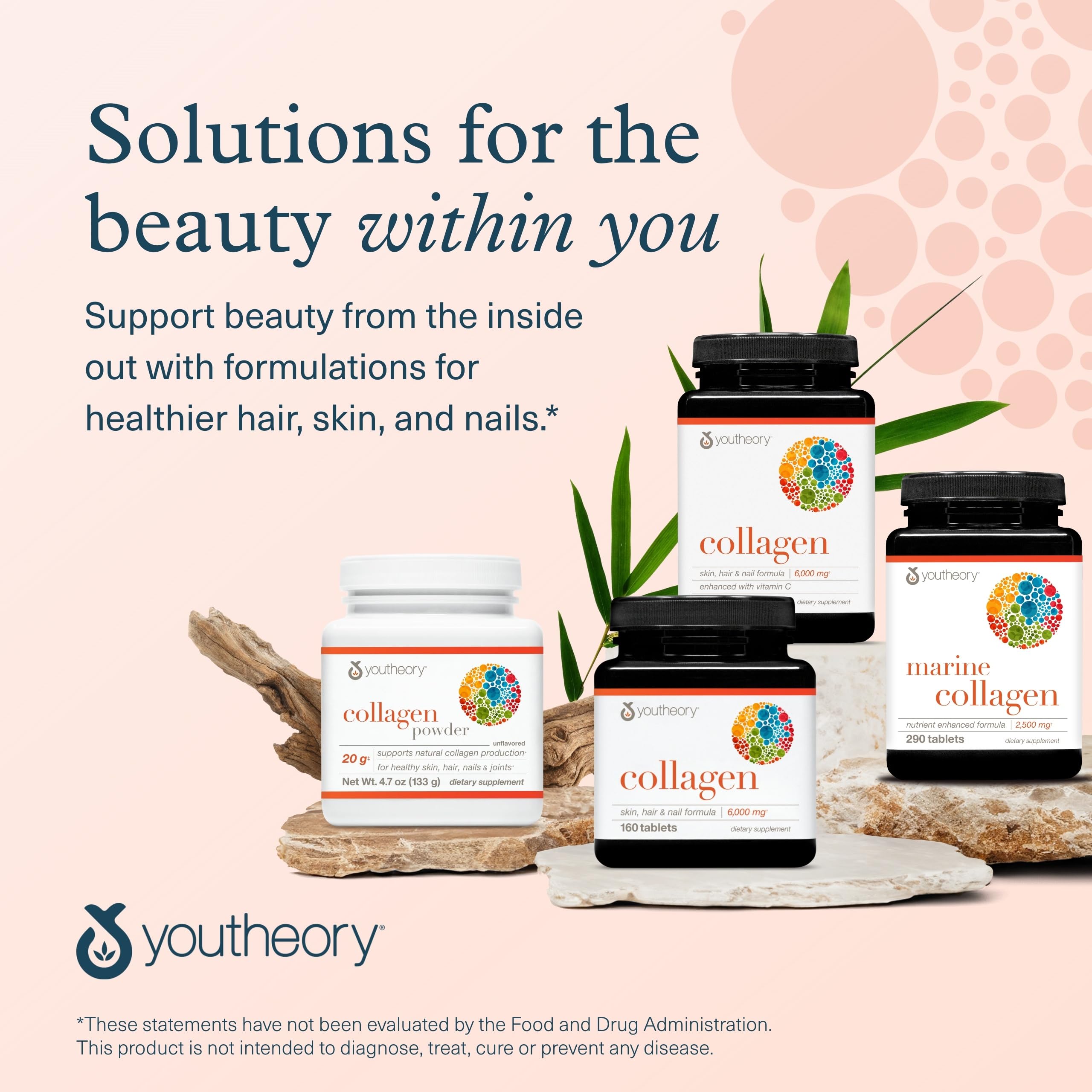 Youtheory collagen powder unflavored bottle on kitchen counter