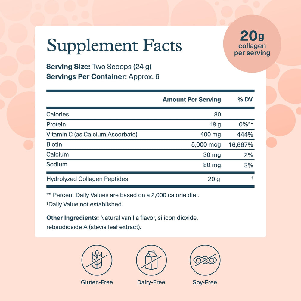 Youtheory Collagen Powder Vanilla Scoop facilitates easy daily mixing into drinks.