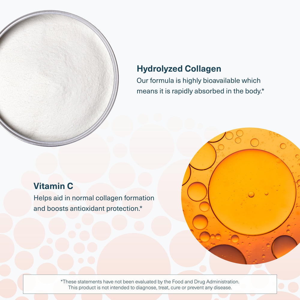 Youtheory Collagen Powder Vanilla served in a glass with smoothie