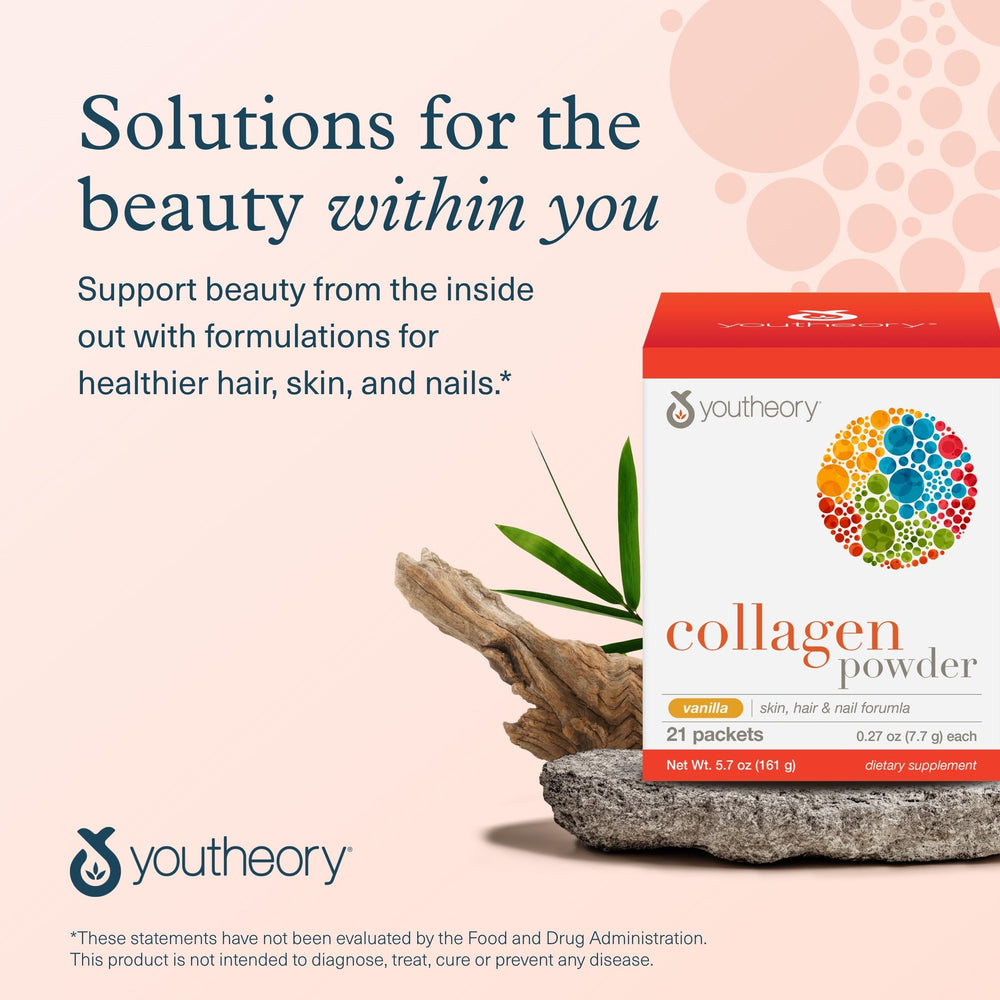 Youtheory Collagen Powder Vanilla with vitamin C and ingredients list