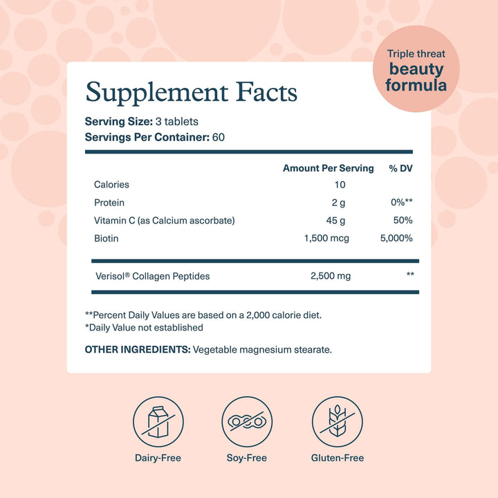 Youtheory label emphasizes Verisol collagen with vitamins C and B for daily use.