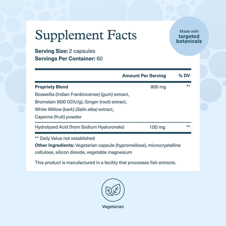 Youtheory Hyaluronic Acid Advanced bottle back label explains ingredients and dairy-free formula